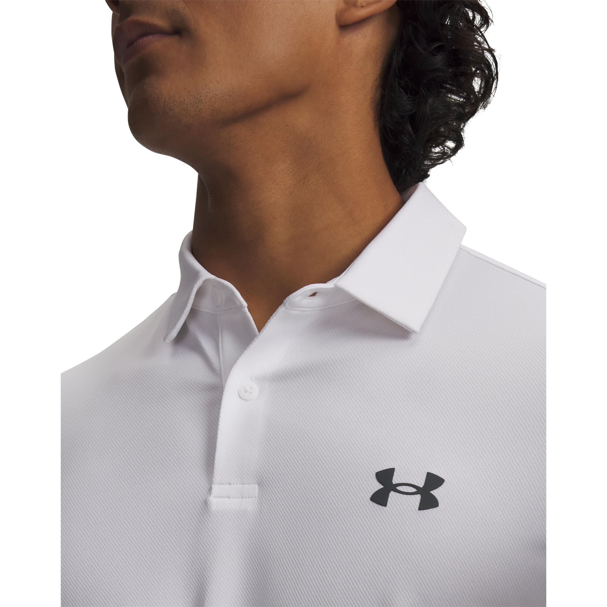 Polo maniche corte Uomo UA MATCHPLAY POLO Bianco - Nero 3/4