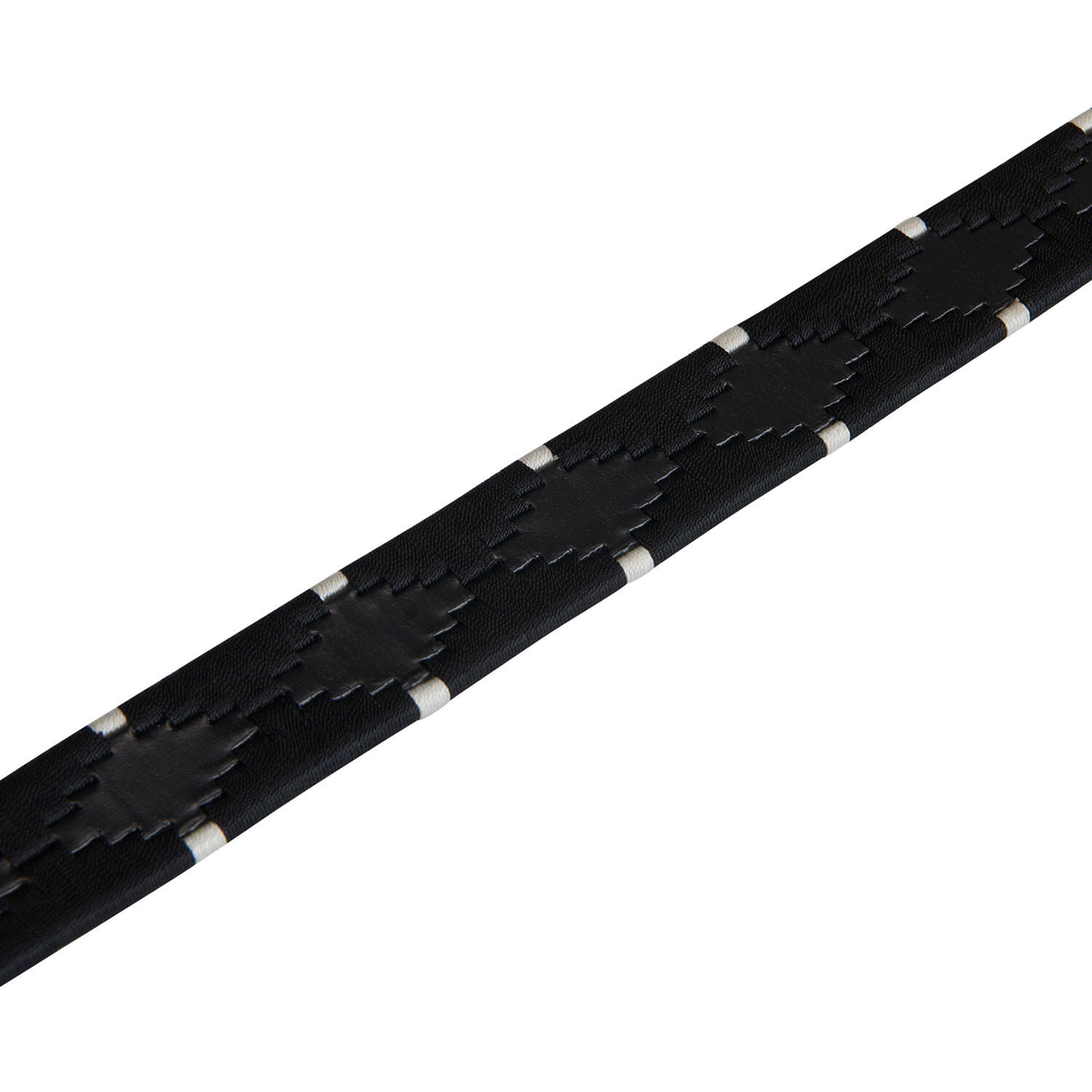 Ceinture d'équitation en cuir avec broderie noire et blanche 3/7