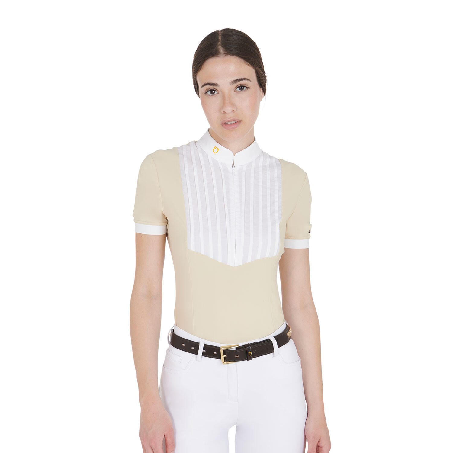 Ceinture d'équitation en cuire avec clincher argenté 5/7
