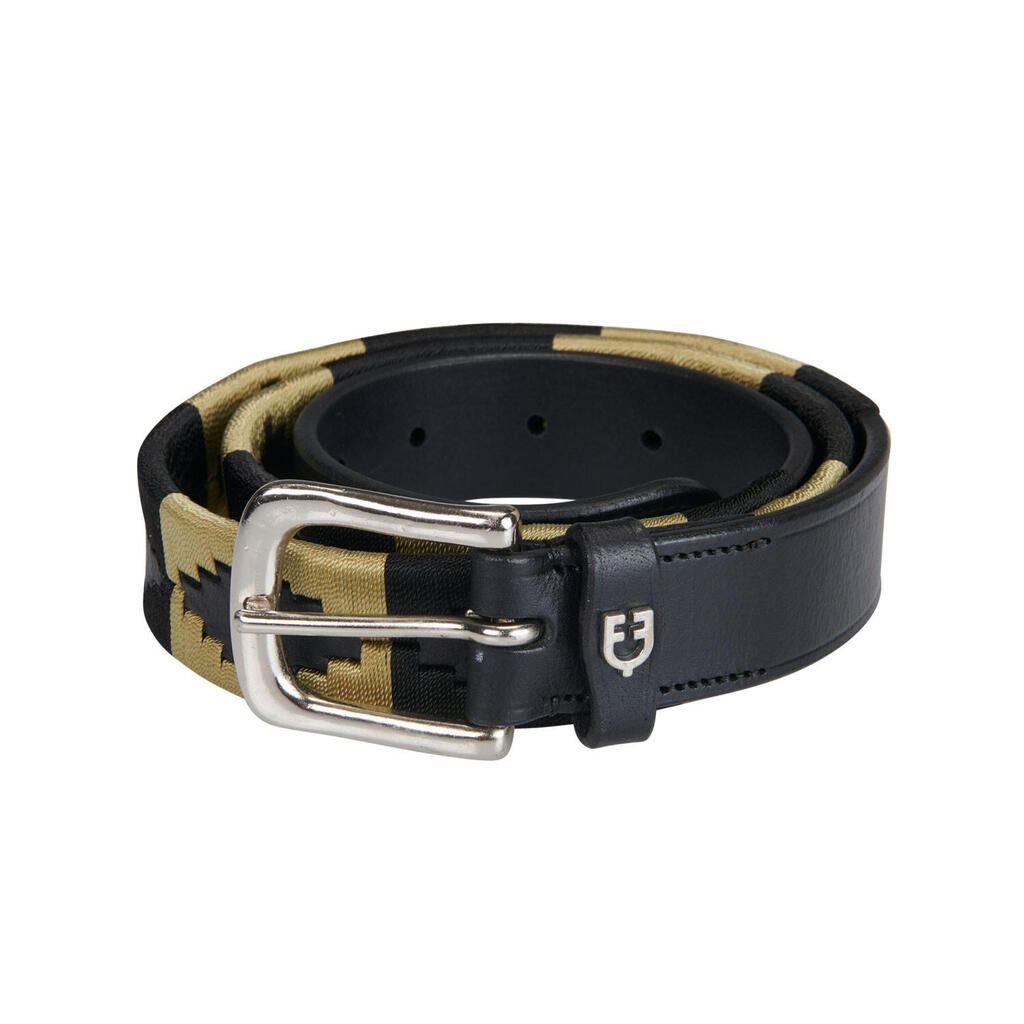 Horse riding leather belt with southwest patterm