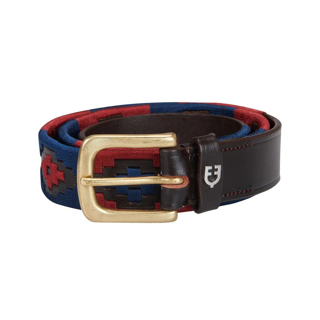 Horse riding leather belt with southwest patterm