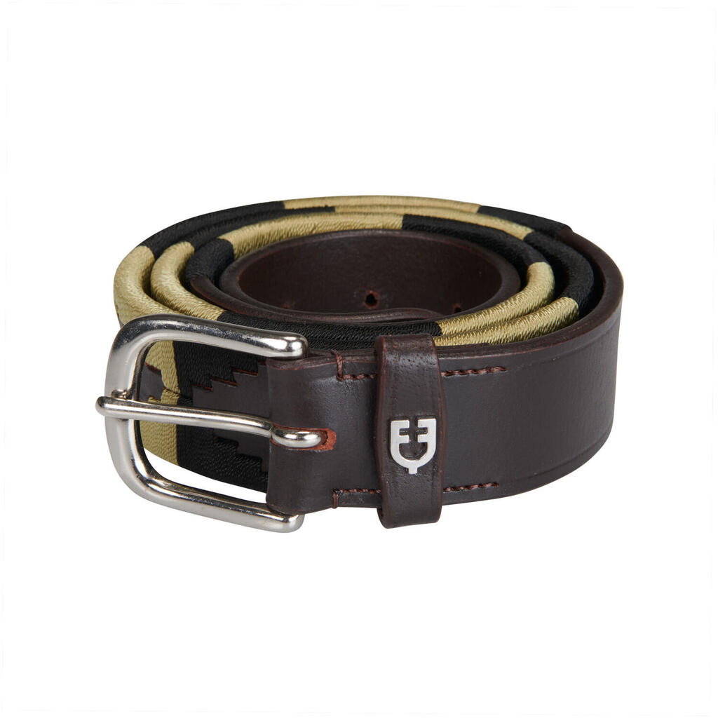 Horse riding leather belt with southwest patterm