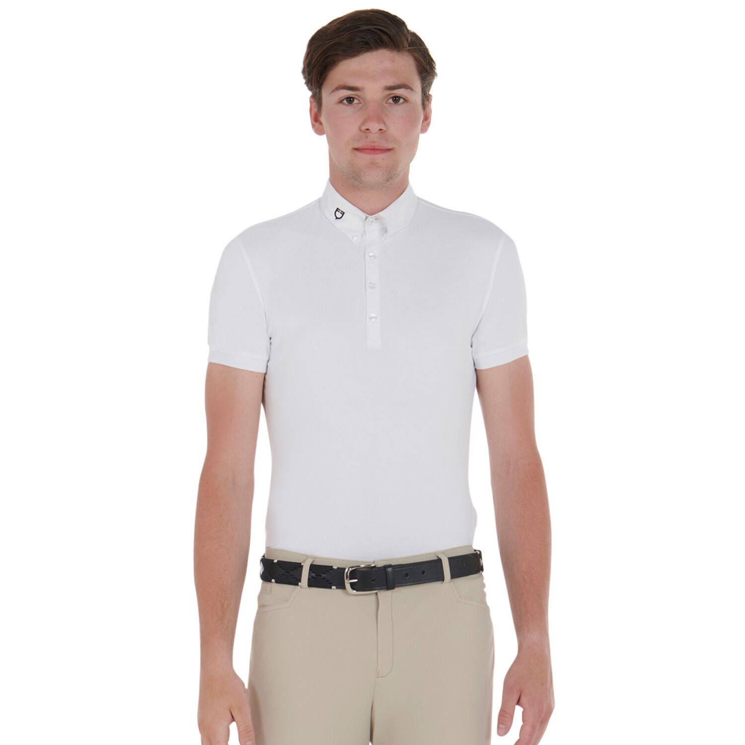 Ceinture d'équitation en cuir avec broderie noire et blanche 6/7