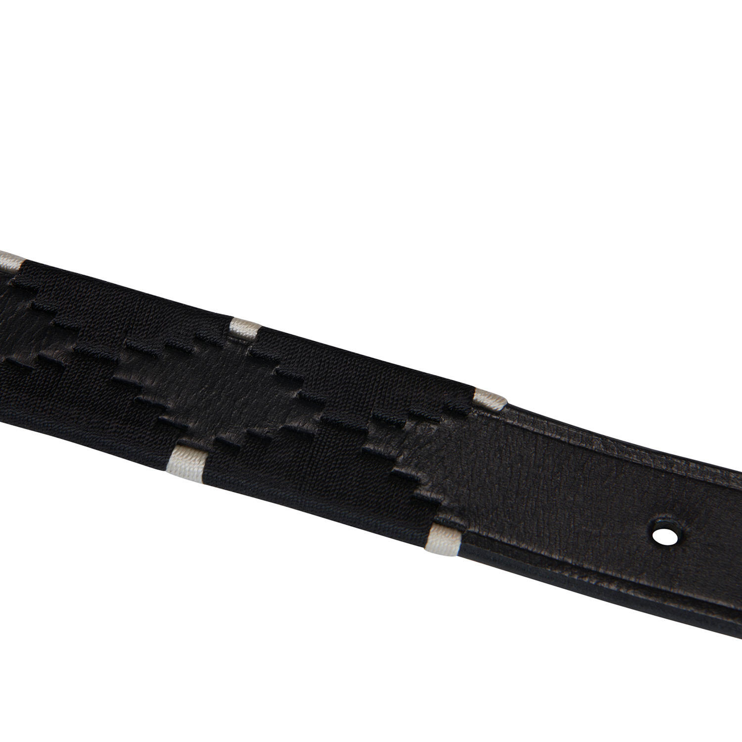 Ceinture d'équitation en cuir avec broderie noire et blanche 4/7