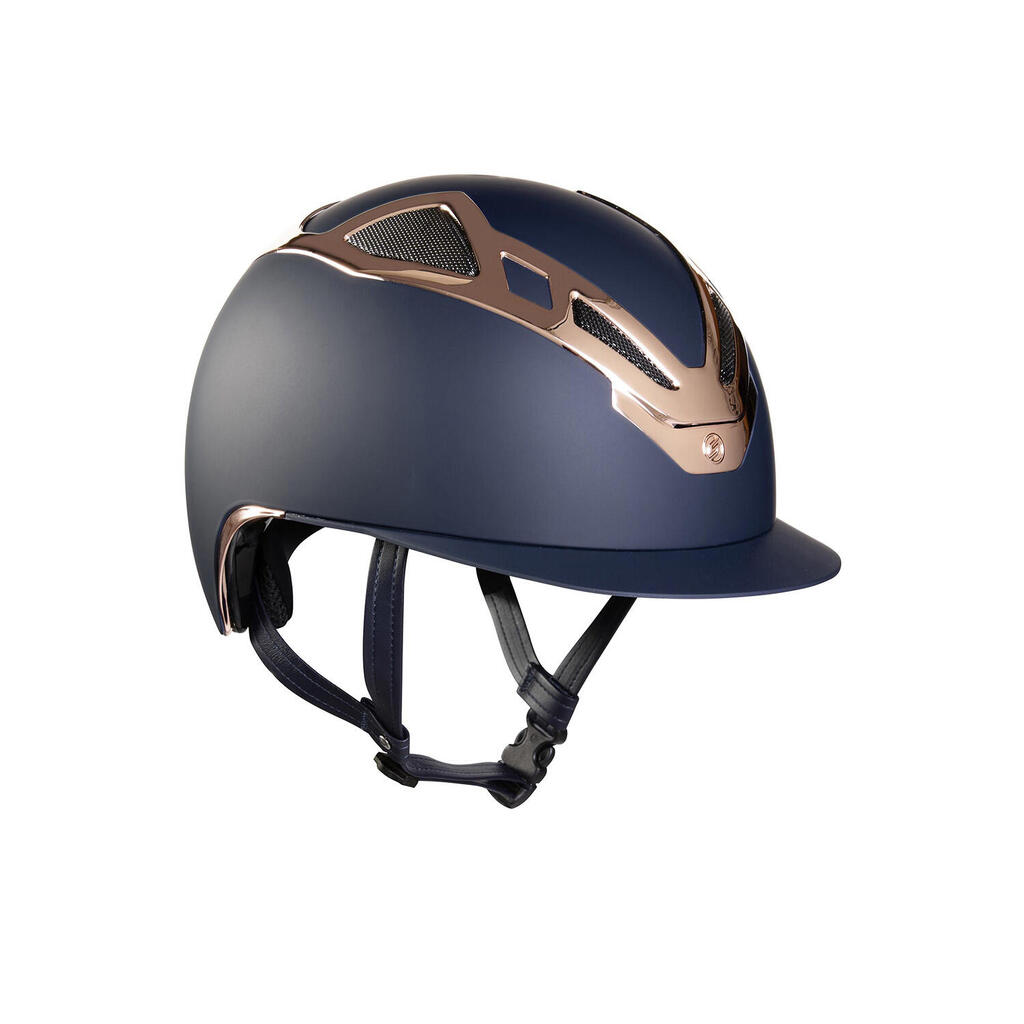 Apex chrome blue matt helmet for women rose gold