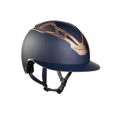 Apex chrome helm dames blauw mat met roségoud