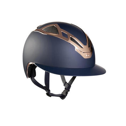 Casque apex chrome femme bleu mat avec détails rose doré