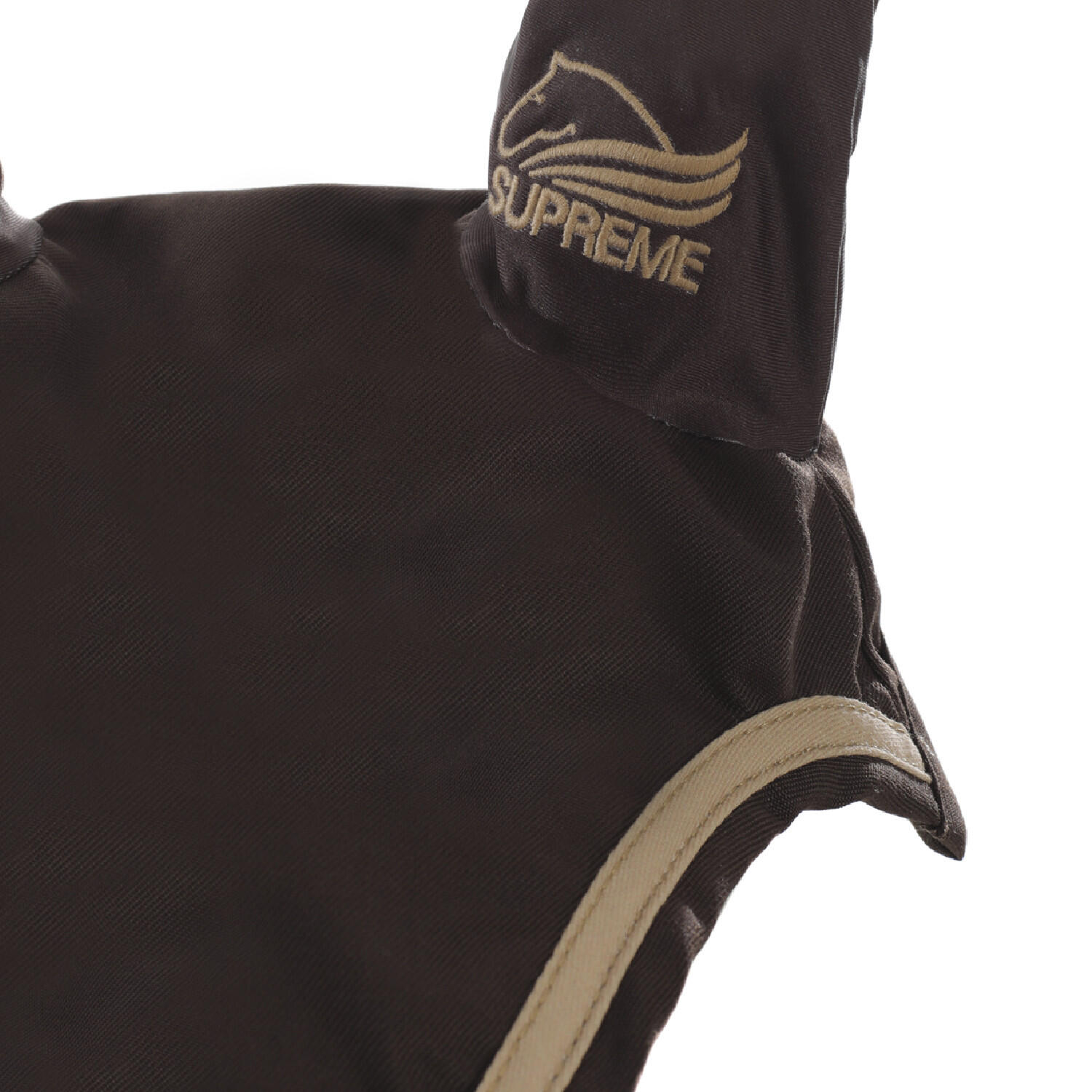 Gorro de poni de algodón con ribete en contraste 2/2