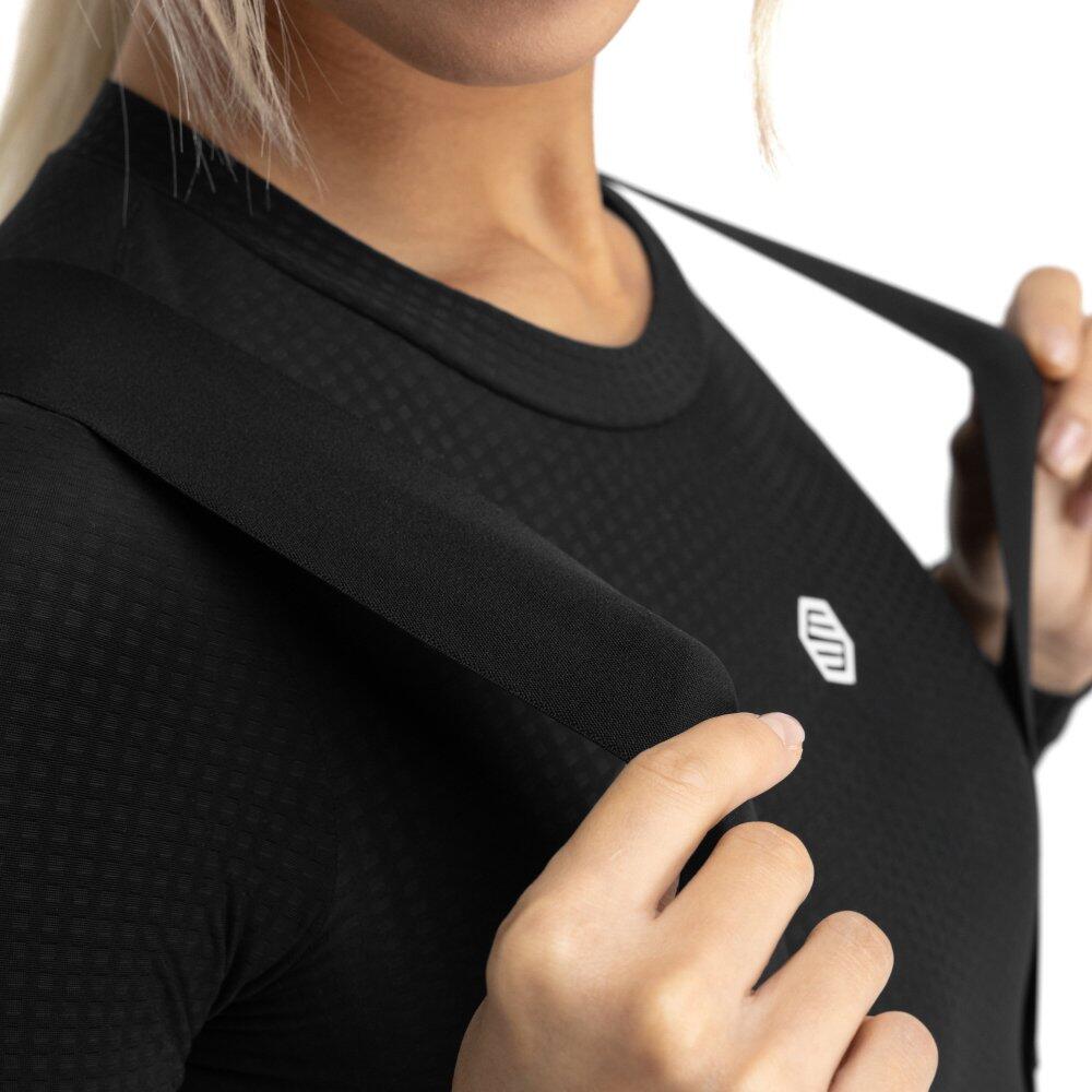 Damen Radsport lange thermo-fahrradträgerhose gravelsport Delta Schwarz 4/7