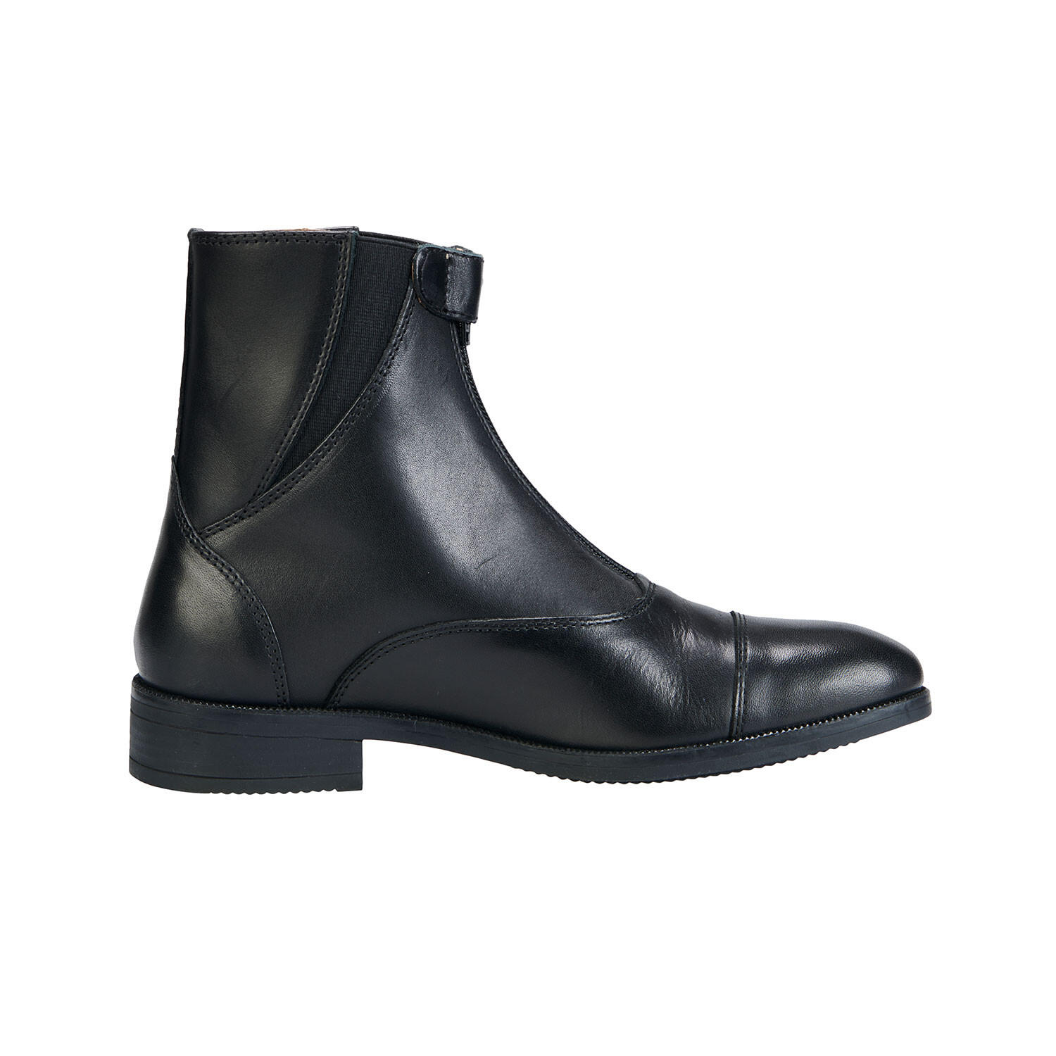 Botines unisex de piel de becerro plena flor con cremallera frontal 3/5