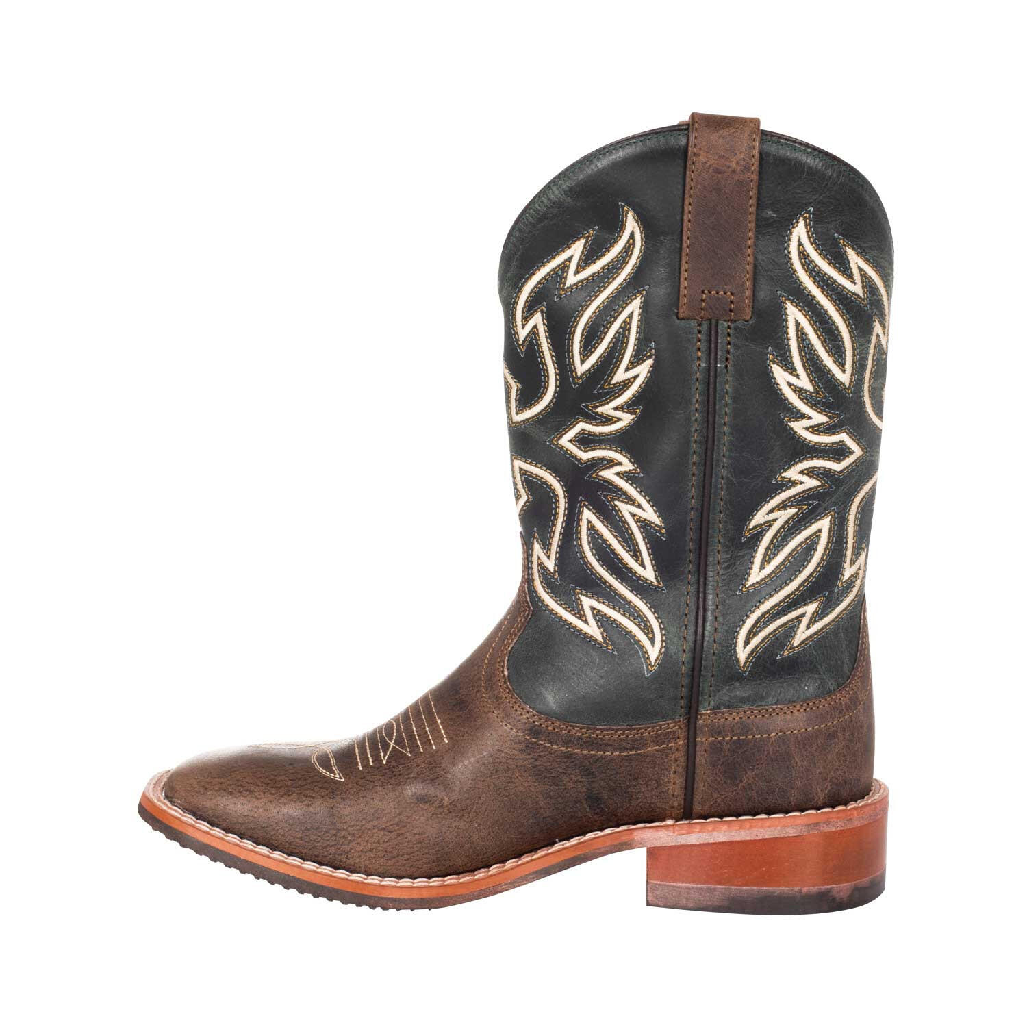 Bottine cognac cuir détails perforés - Boots / bottines Femme