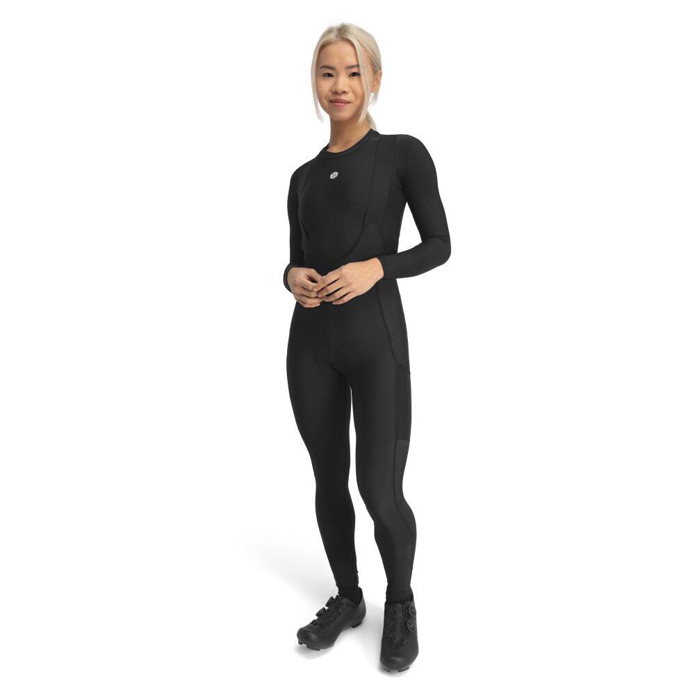 Women Cycling 's gravel thermal bib tights Delta Black