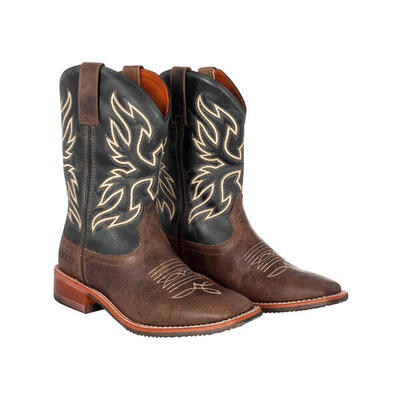 Stivaletto western unisex in vitello pieno fiore