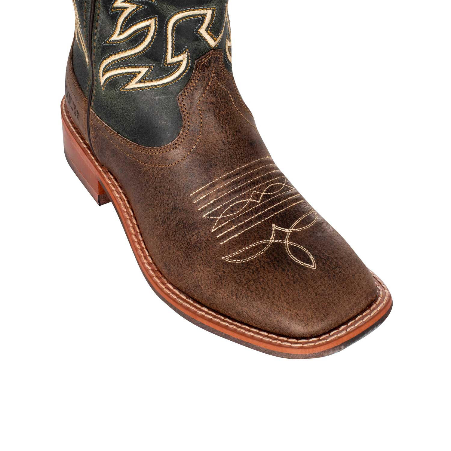 Bota western unissex em couro de bezerro flor integral 4/5