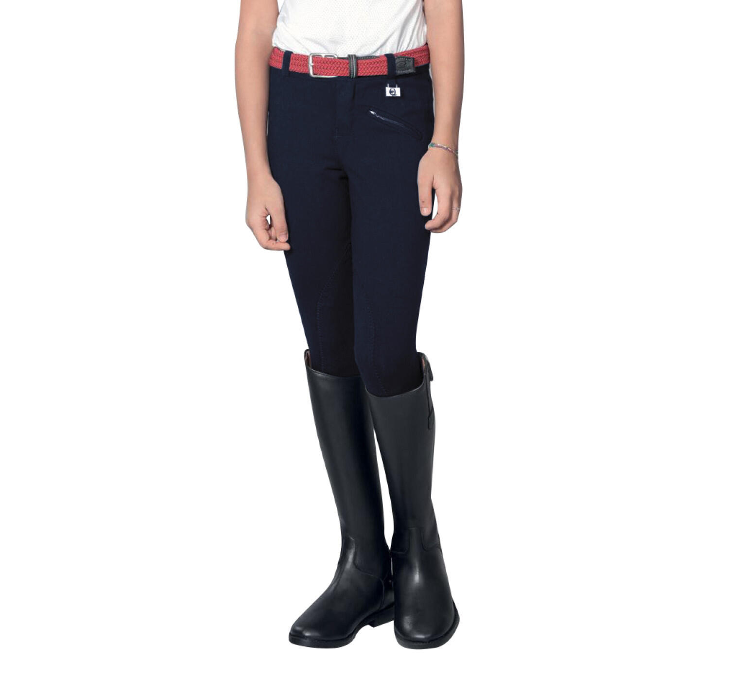 Pantaloni equitazione bambini in tessuto tecnico 2/2
