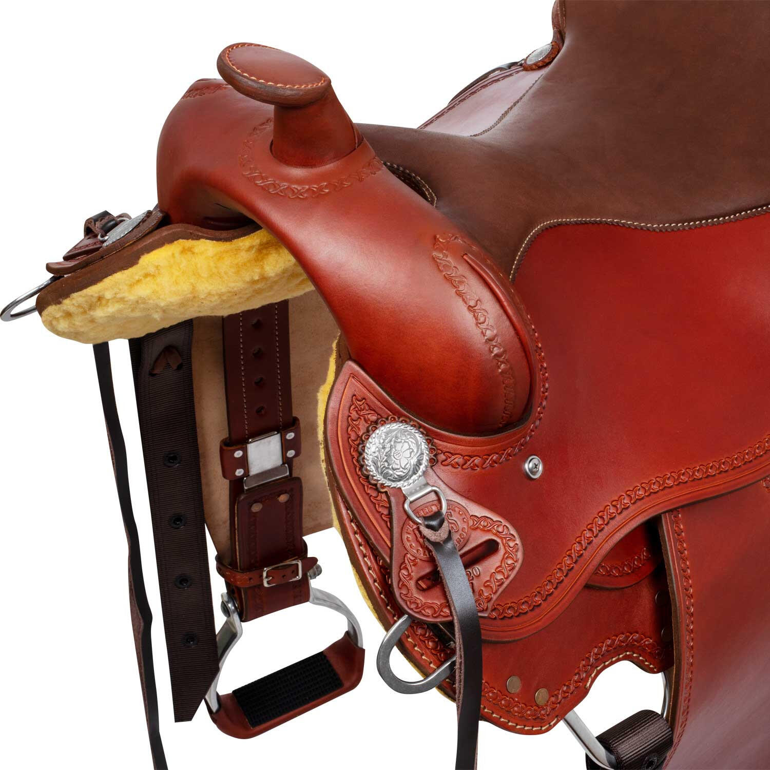 Selle cheval cuir véritable Australian Barco Trail master 17