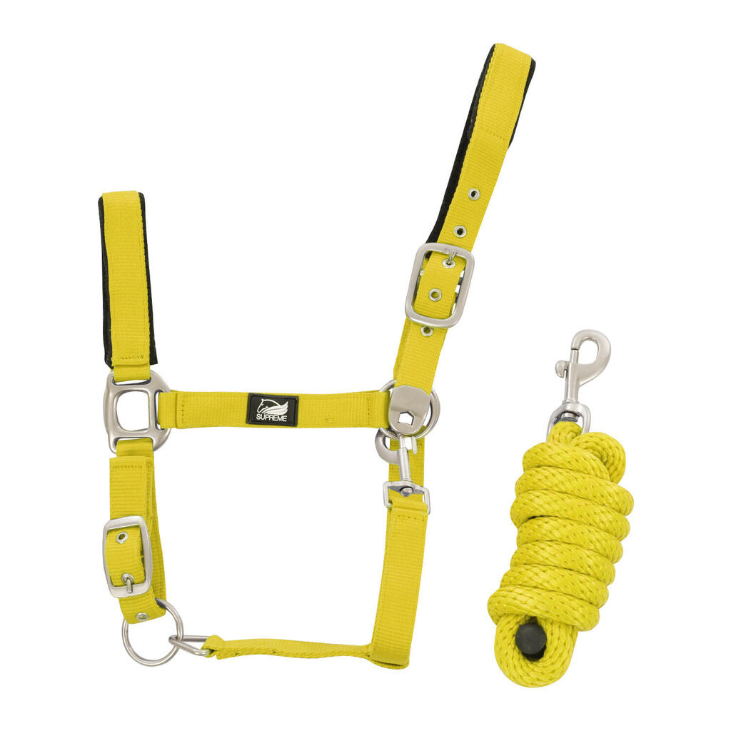 Nylon halter with braided lead rope