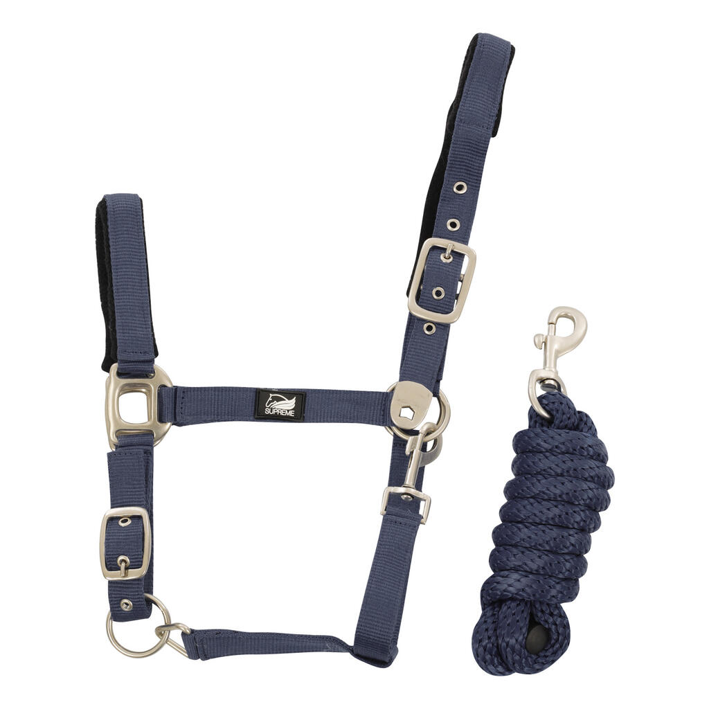 Nylon halter with braided lead rope