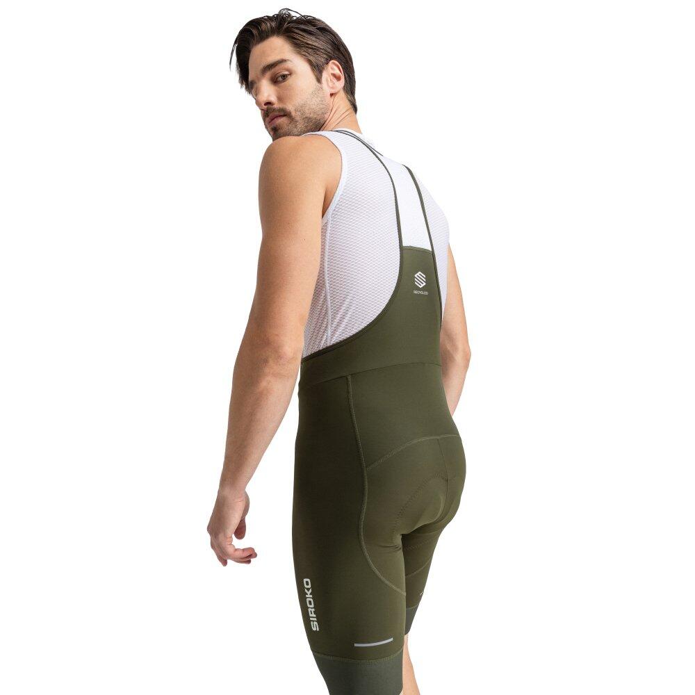 Lo.gas Gewatteerde fietsbroek voor mannen, fietsbroek voor mannen, gel gevoerd met zakken, Road Shorts ademend Quick-Dry, groen, L