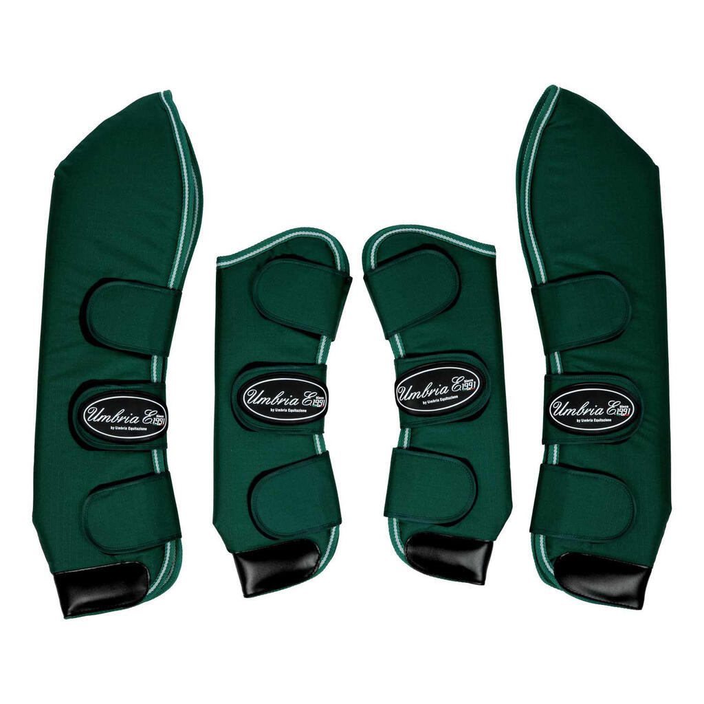 Travel boots set with leather reinforcements