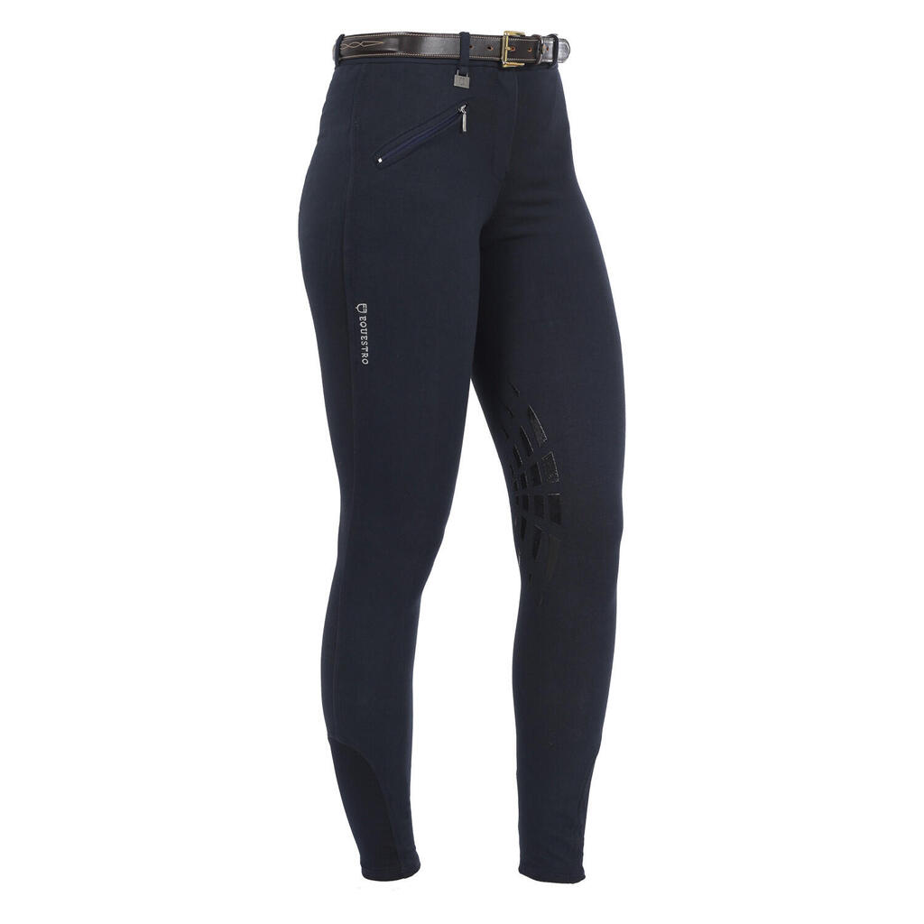 Women's riding breeches in stretch cotton with grip