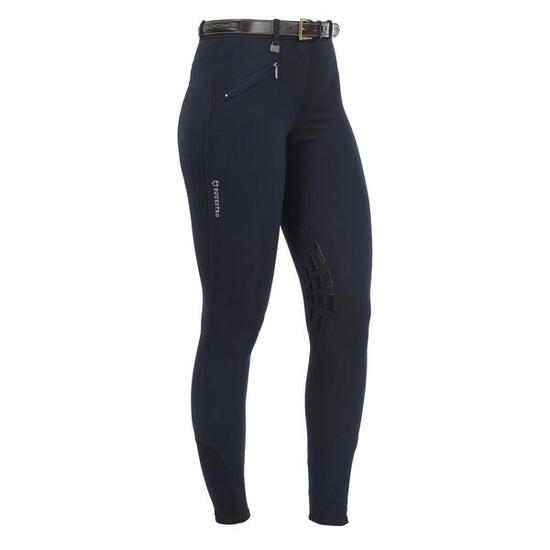 Pantalon d'équitation femme en coton stretch avec grip
