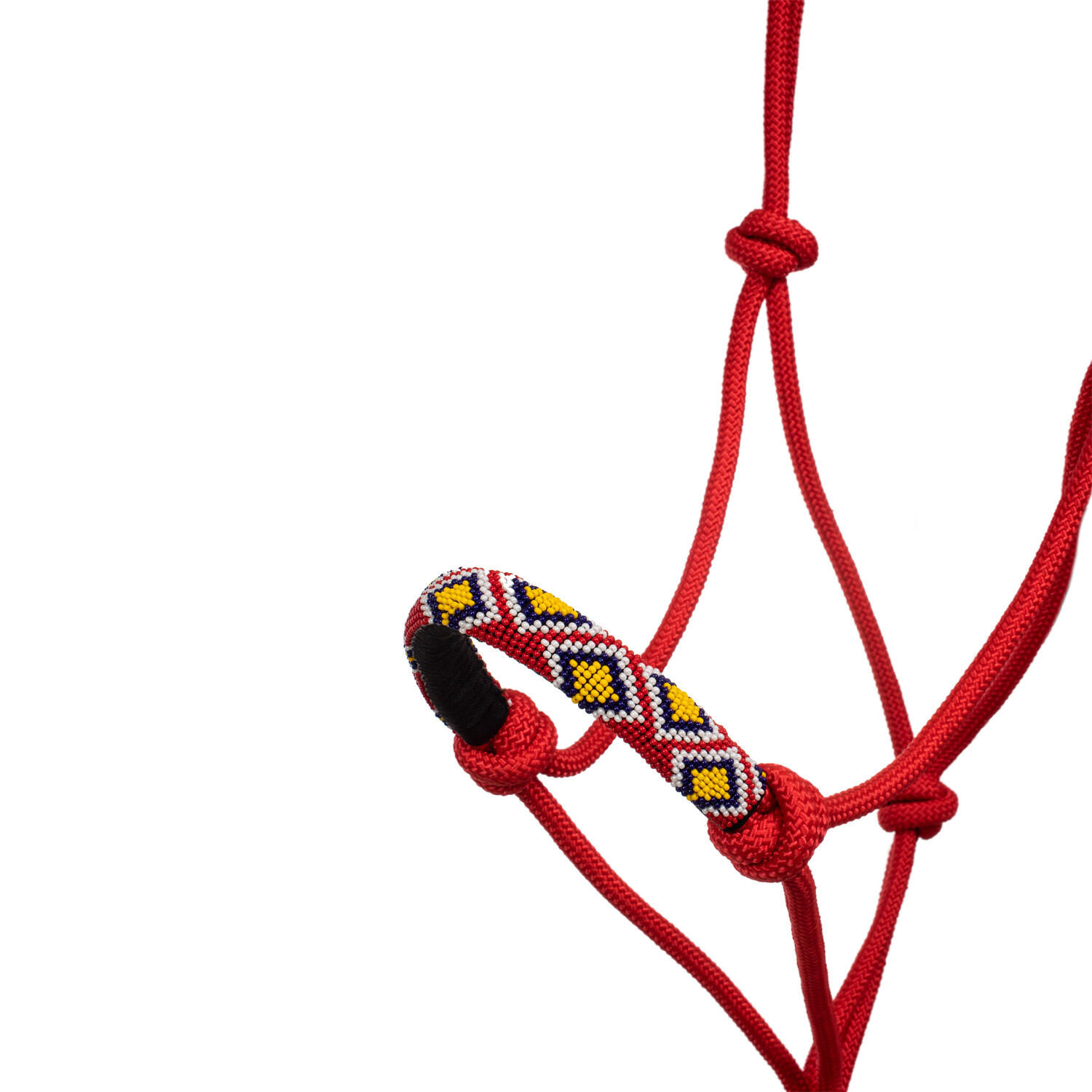Cabestro de cuerda anudada con decoraciones navajo y cuerda guía 3/5