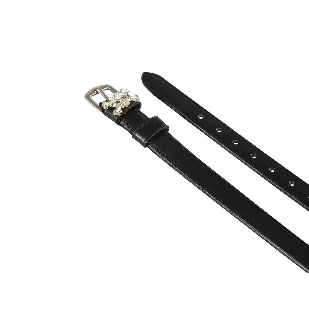 Leather spur strap laces for horse with decorated buckle Equestro