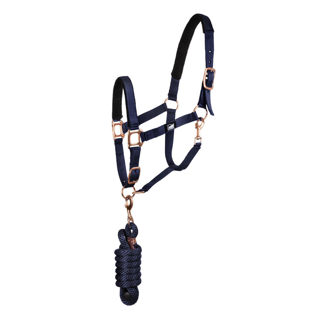 Nylon halter with double neoprene and lead rope