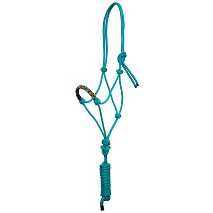 Licol en corde nouée avec décorations navajo et laisse