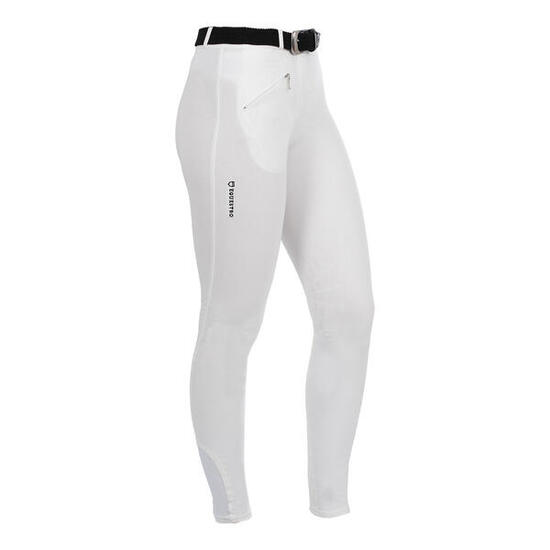 Pantalon d'équitation femme en coton stretch avec grip