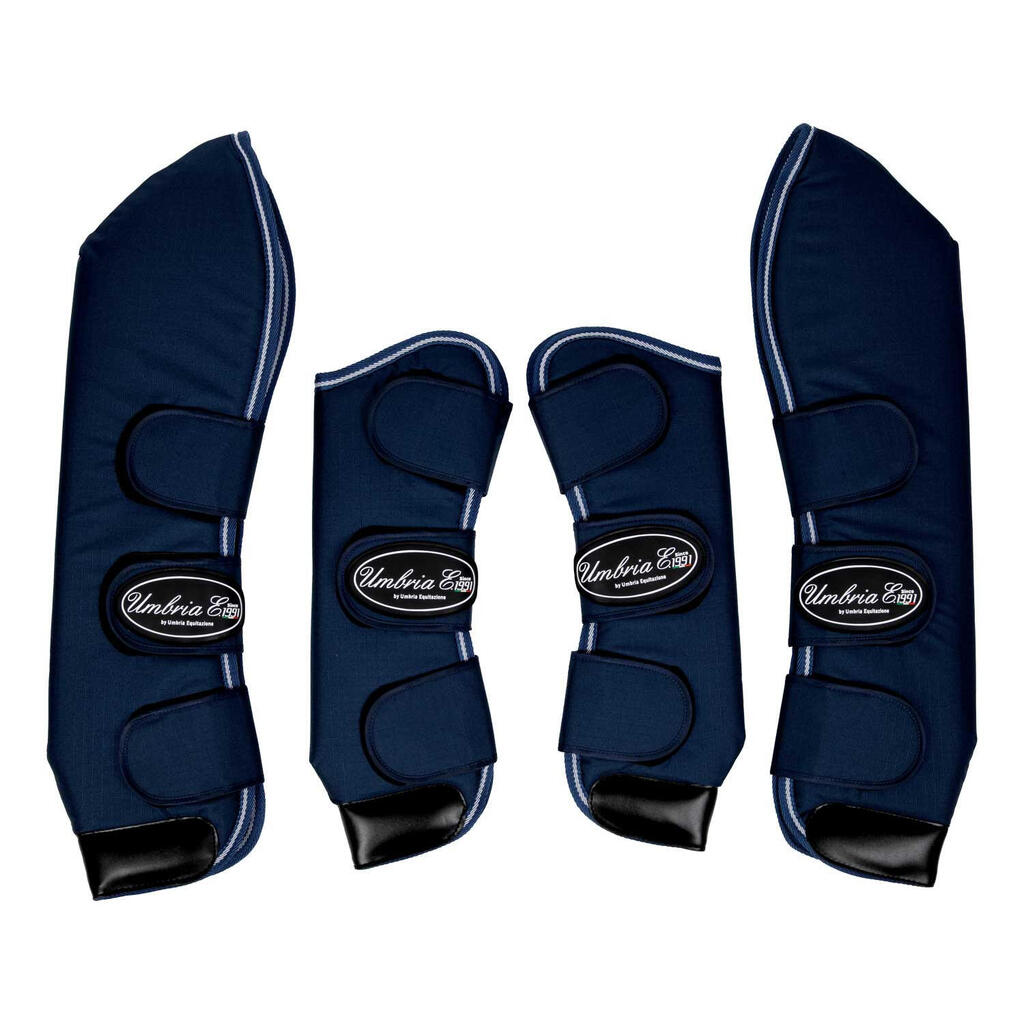 Travel boots set with leather reinforcements