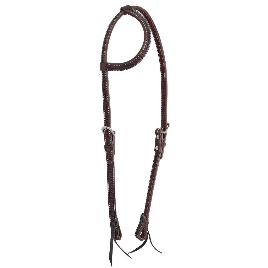 One-ear western bridle with basket tooling