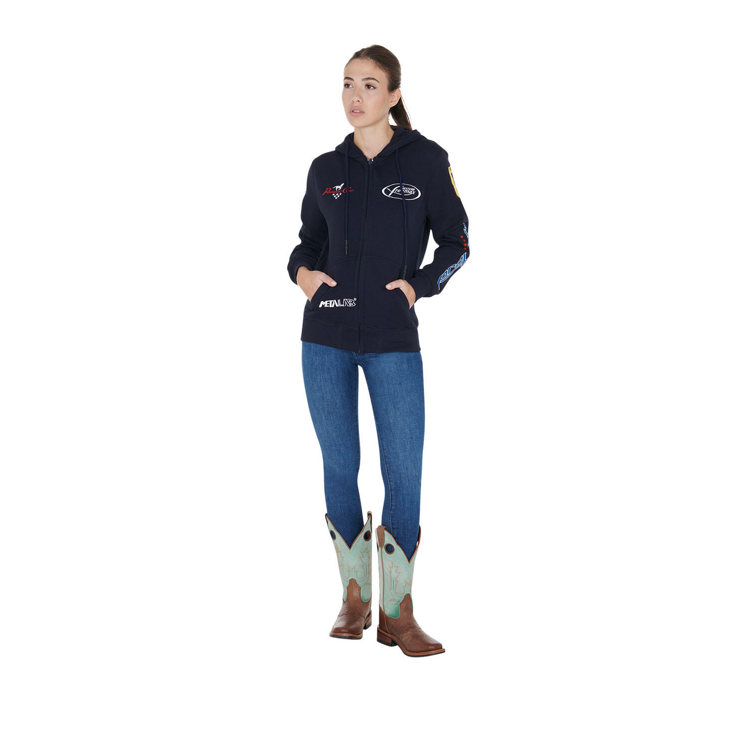 Felpa equitazione unisex multilogo 7/7