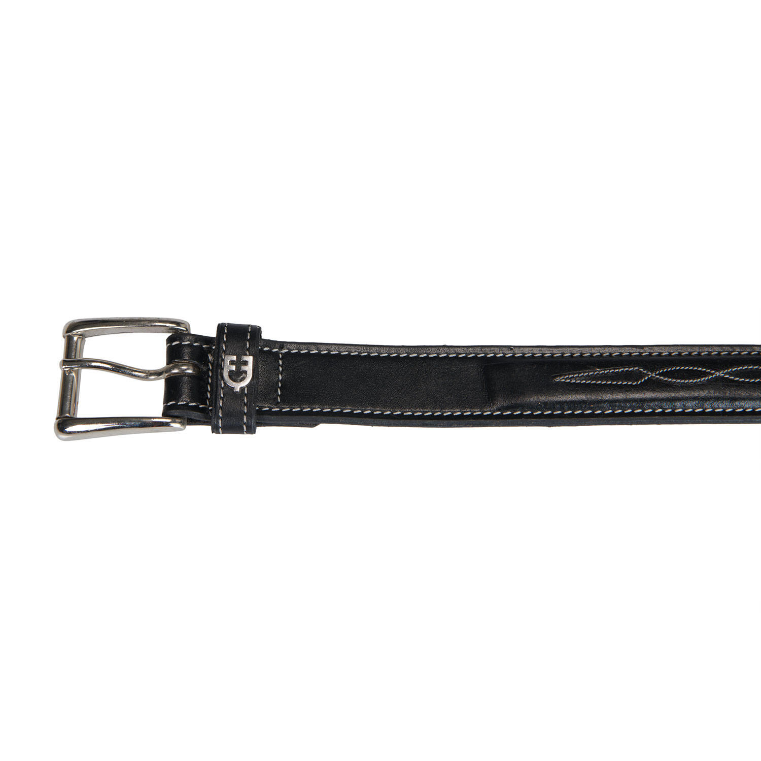 Ceinture en cuir avec broderies blanches et noires 2/7