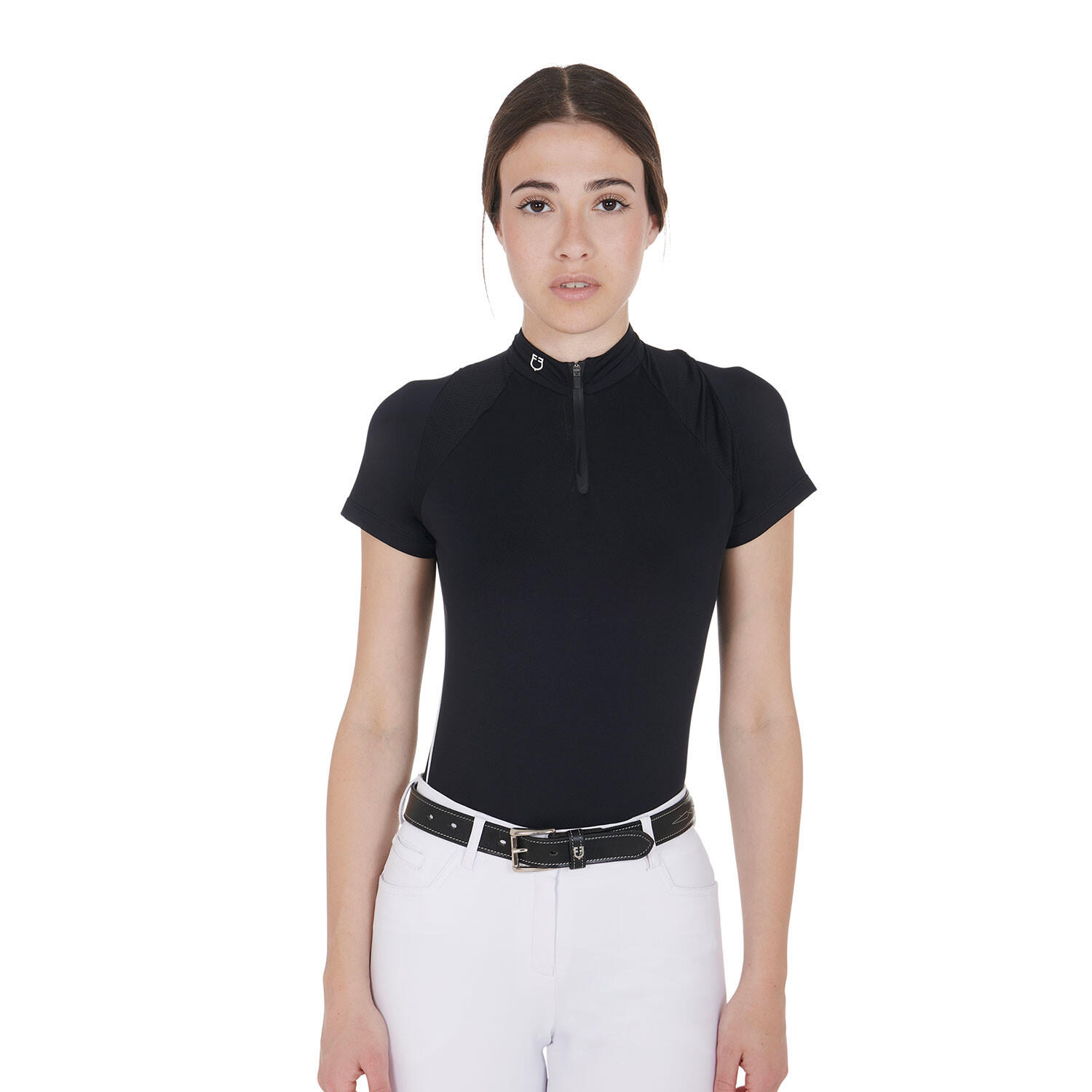 Ceinture en cuir avec broderies blanches et noires 5/7
