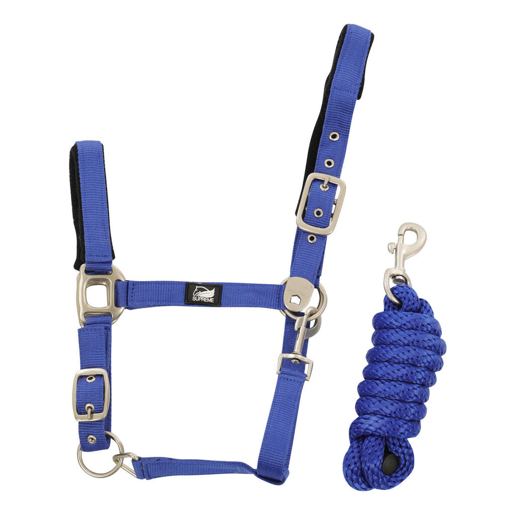 Nylon halter with braided lead rope