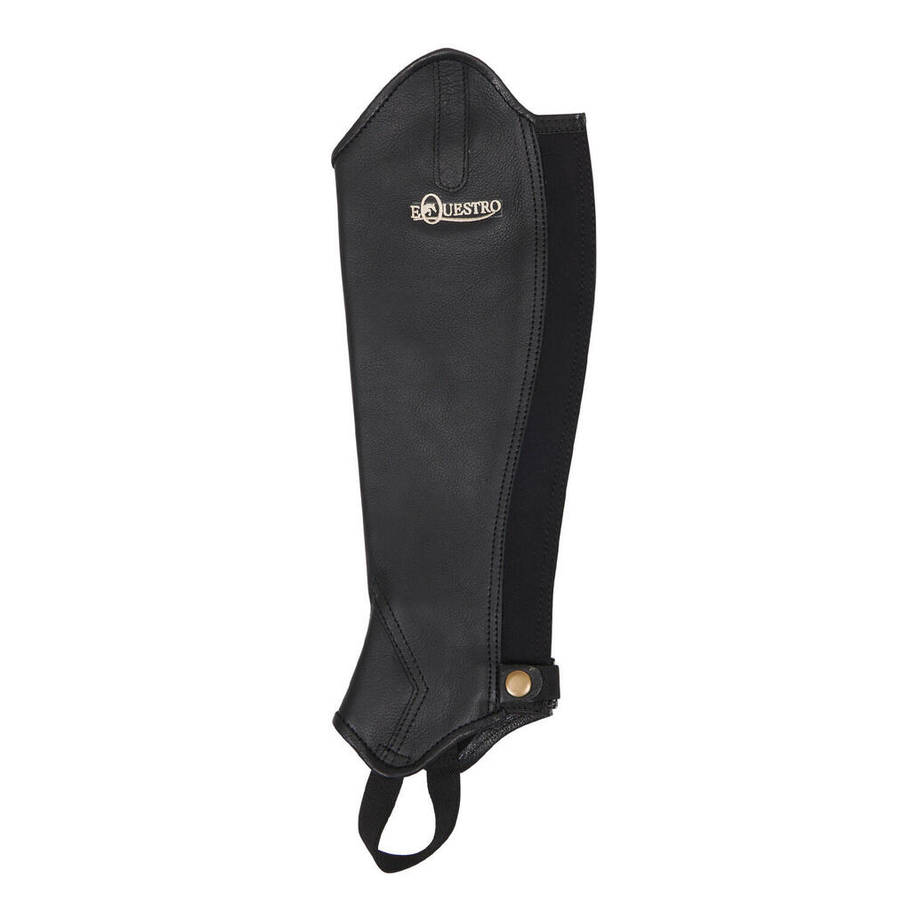 Unisex leather gaiters with rear zipper