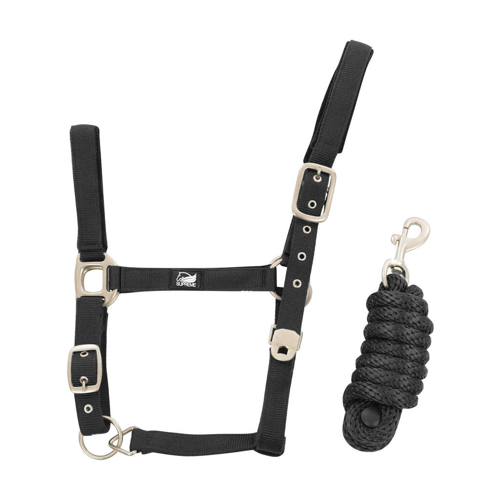 Nylon halter with braided lead rope