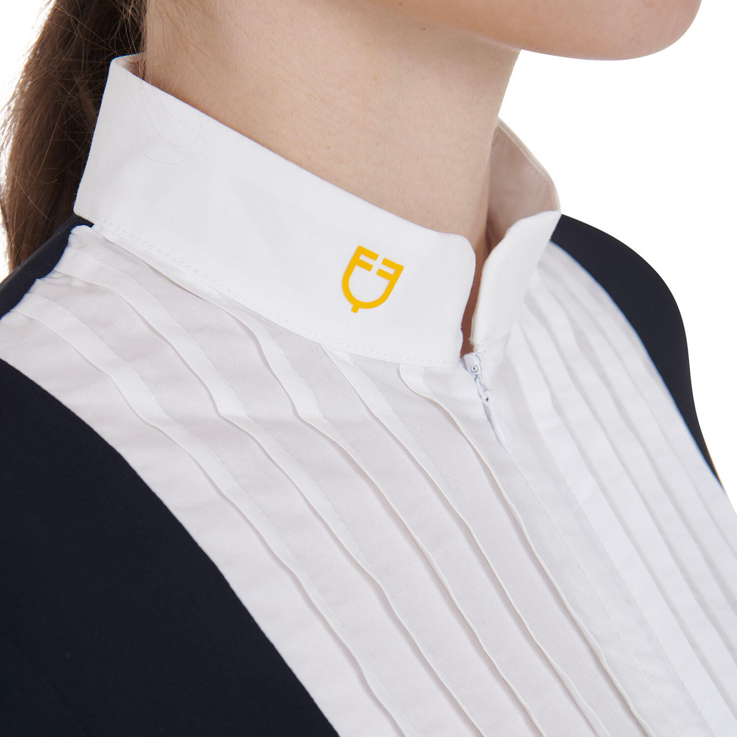 Polo feminina slim fit algodão plissado 7/7