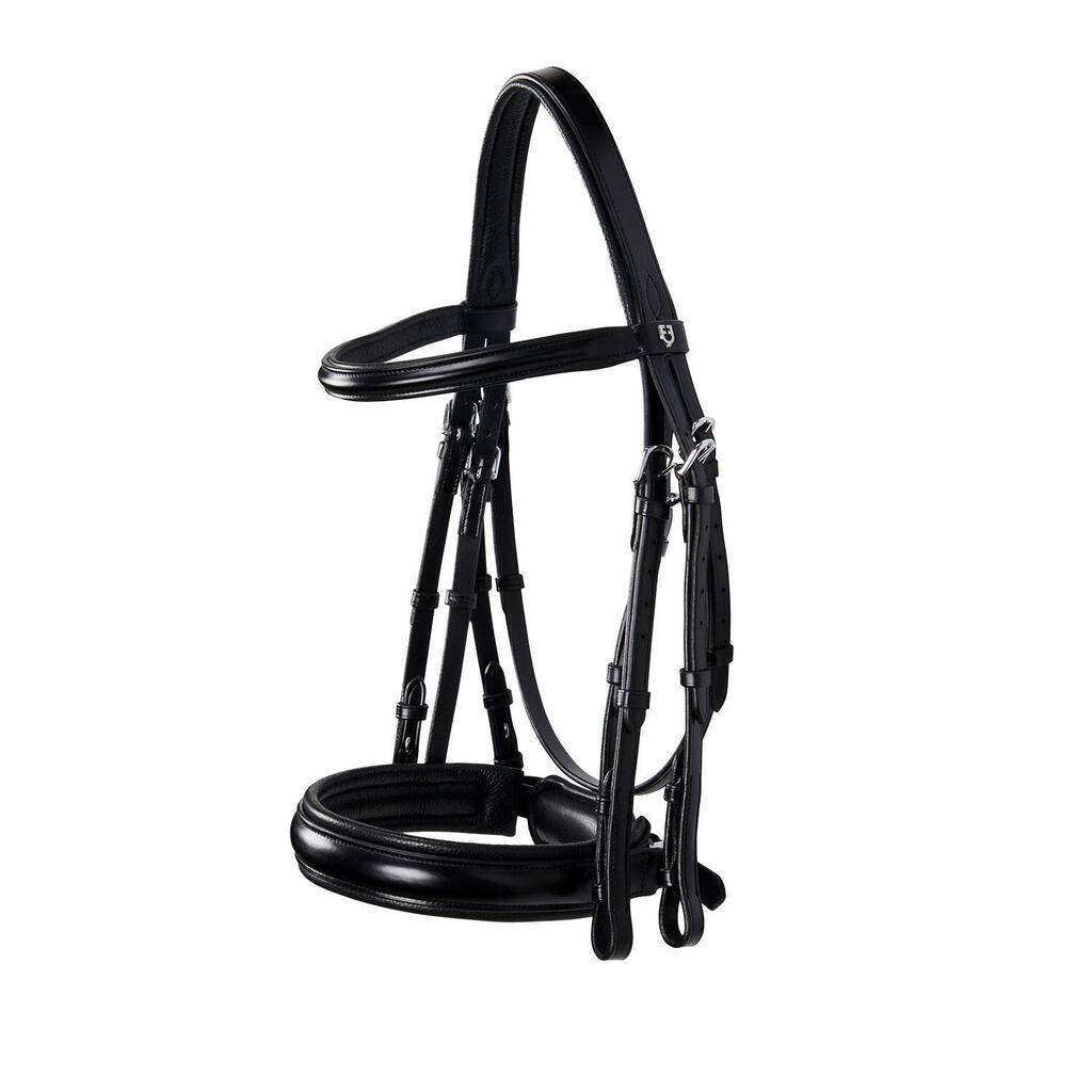 Dressage bridle in leather without reins