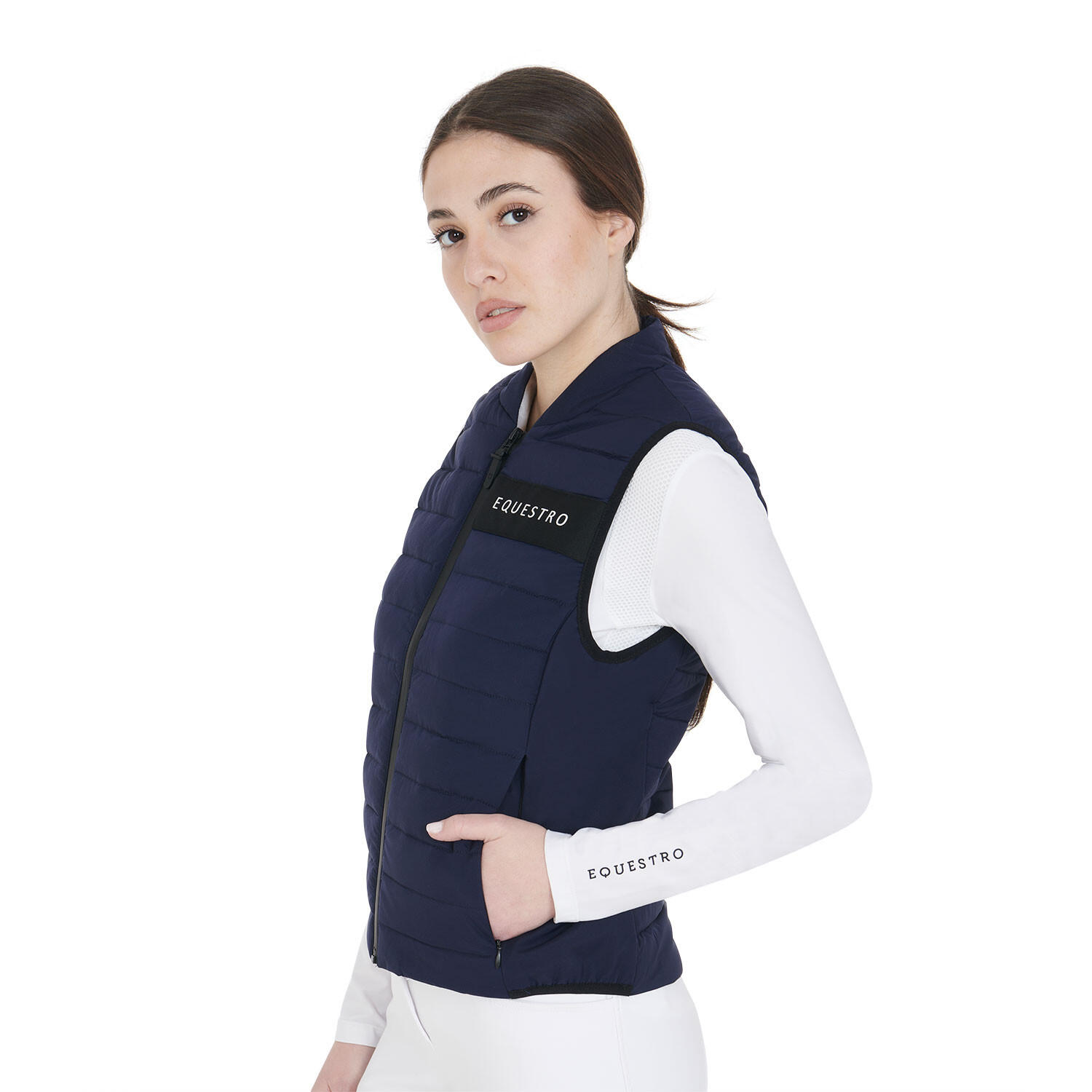 Chaleco femenino en tejido técnico cortavientos 3/6