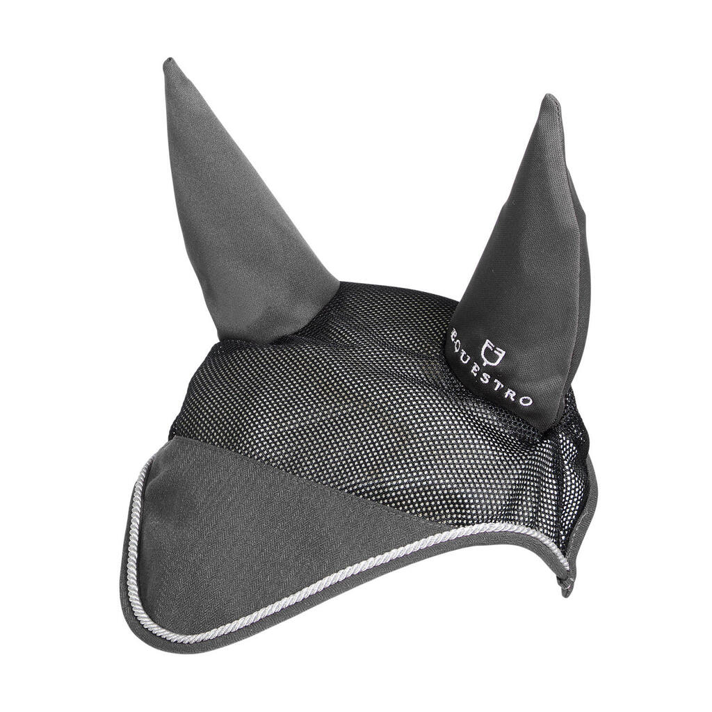 Horse bonnet in cotton and perforated mesh fabric