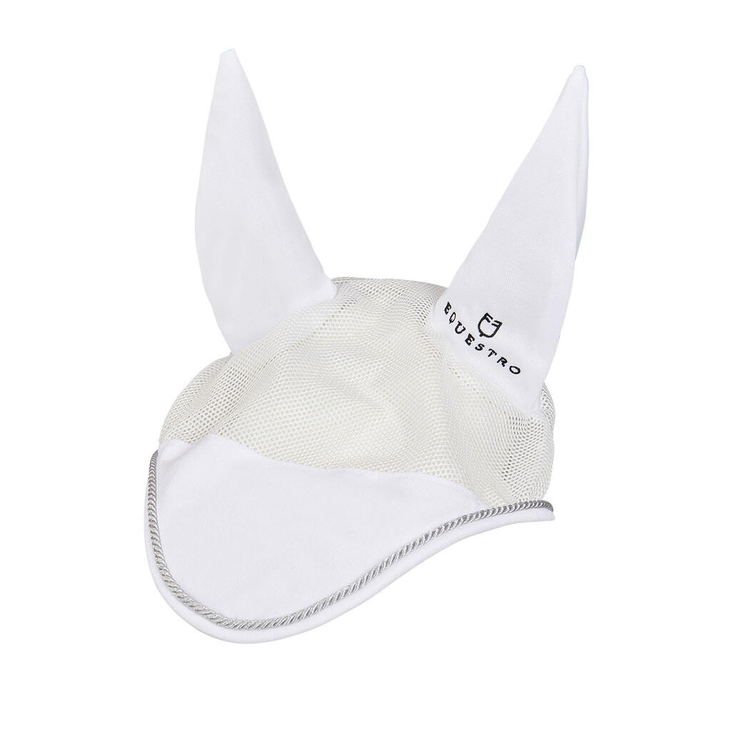 Horse bonnet in cotton and perforated mesh fabric