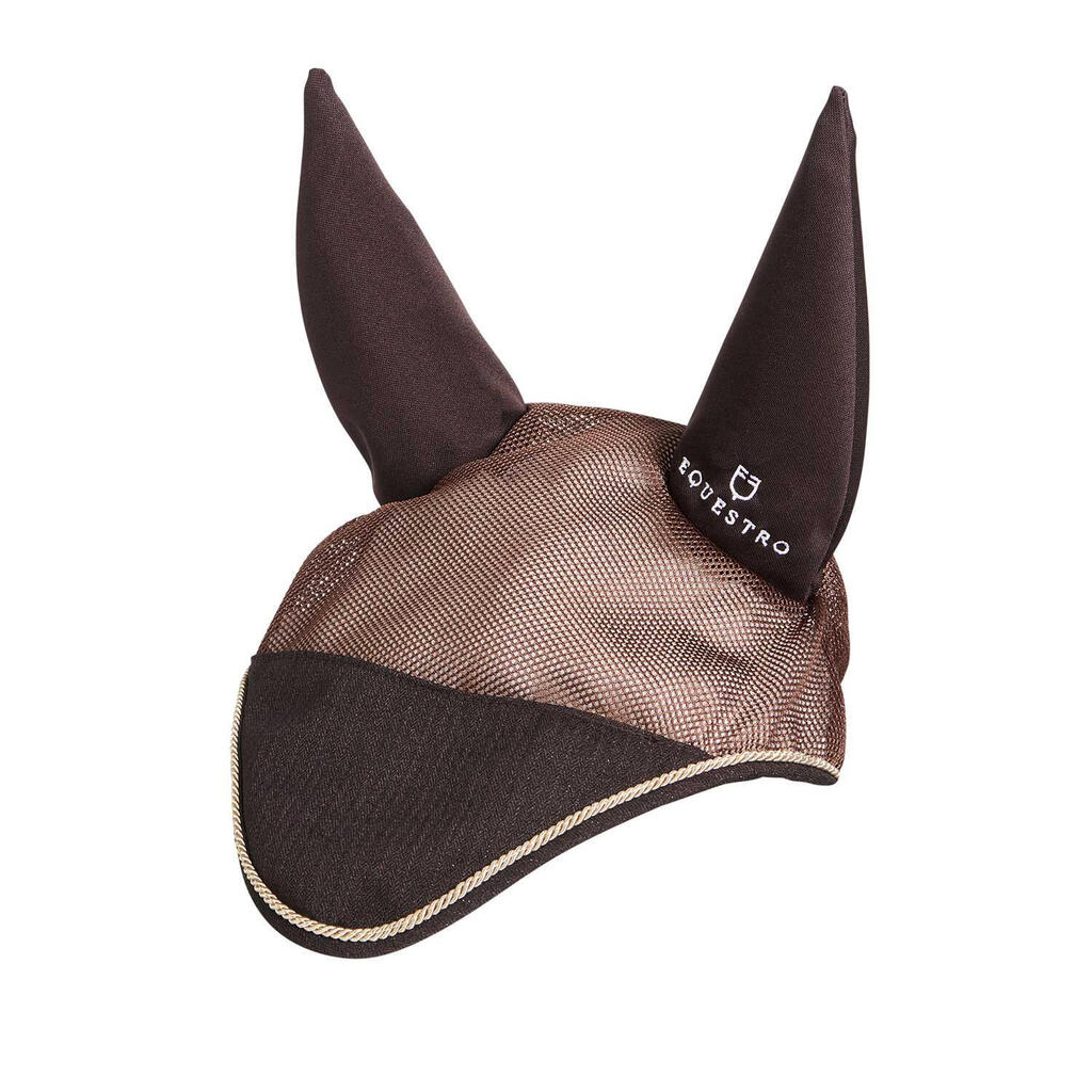 Horse bonnet in cotton and perforated mesh fabric
