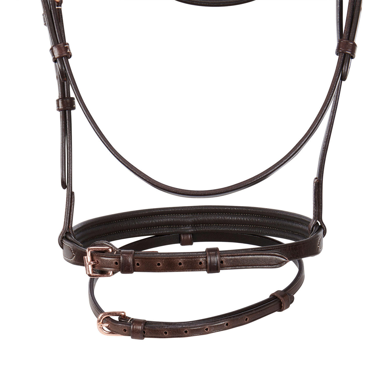 Testiera anglaise en cuir clincher couleur or rose 7/7
