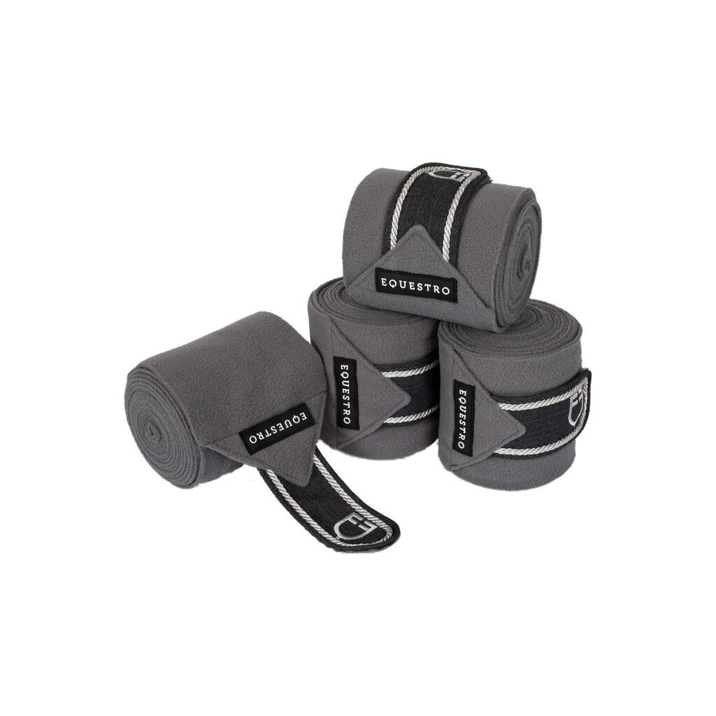 Fleece pony bandages with embroidered logo