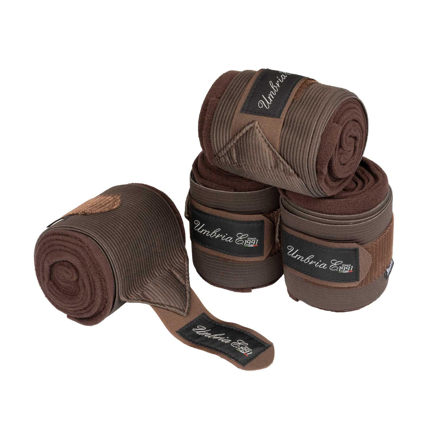 Start - Set di 4 fasce elastiche in pile con chiusura in e custodia, ideali per allenamento e stalla (300 cm, blu