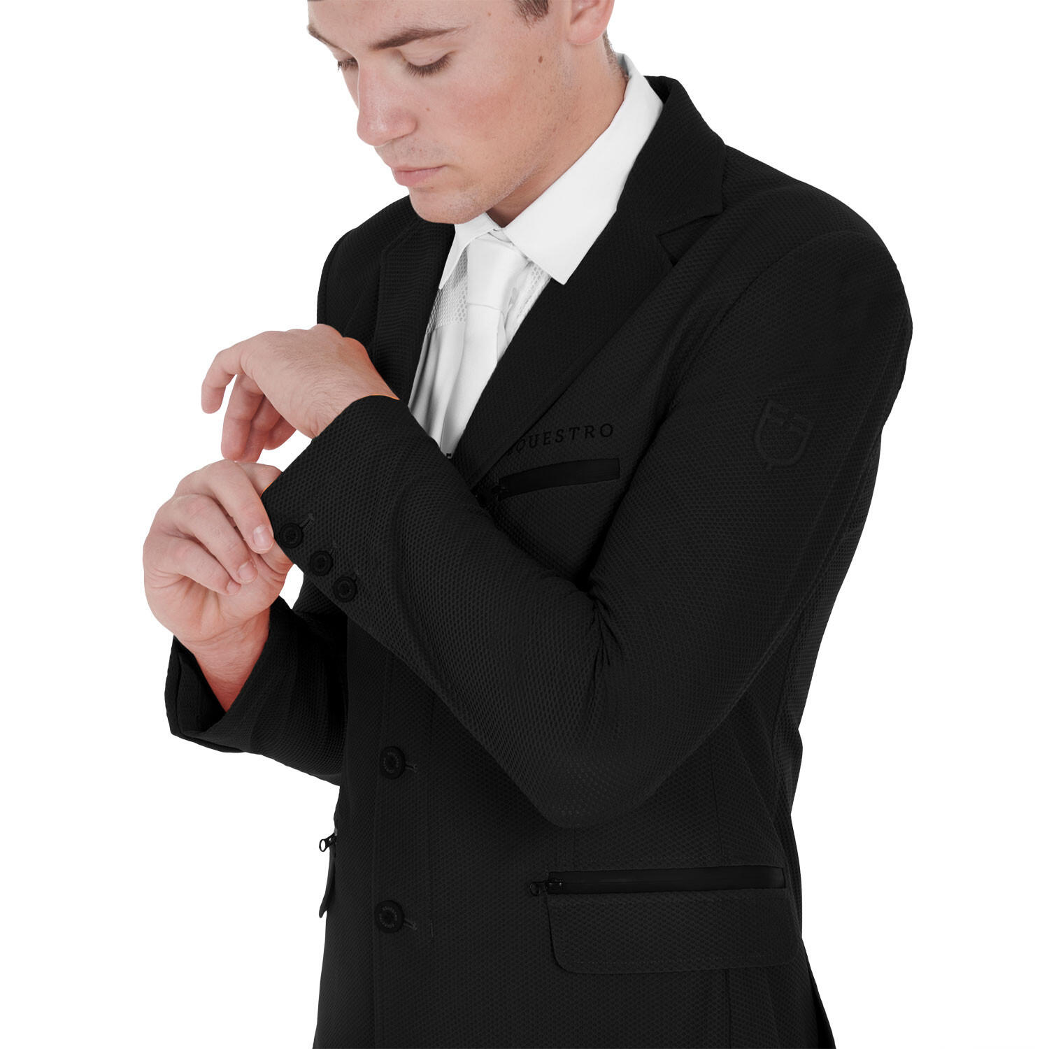 Jaqueta masculina para competição três botões perfurada 4/7