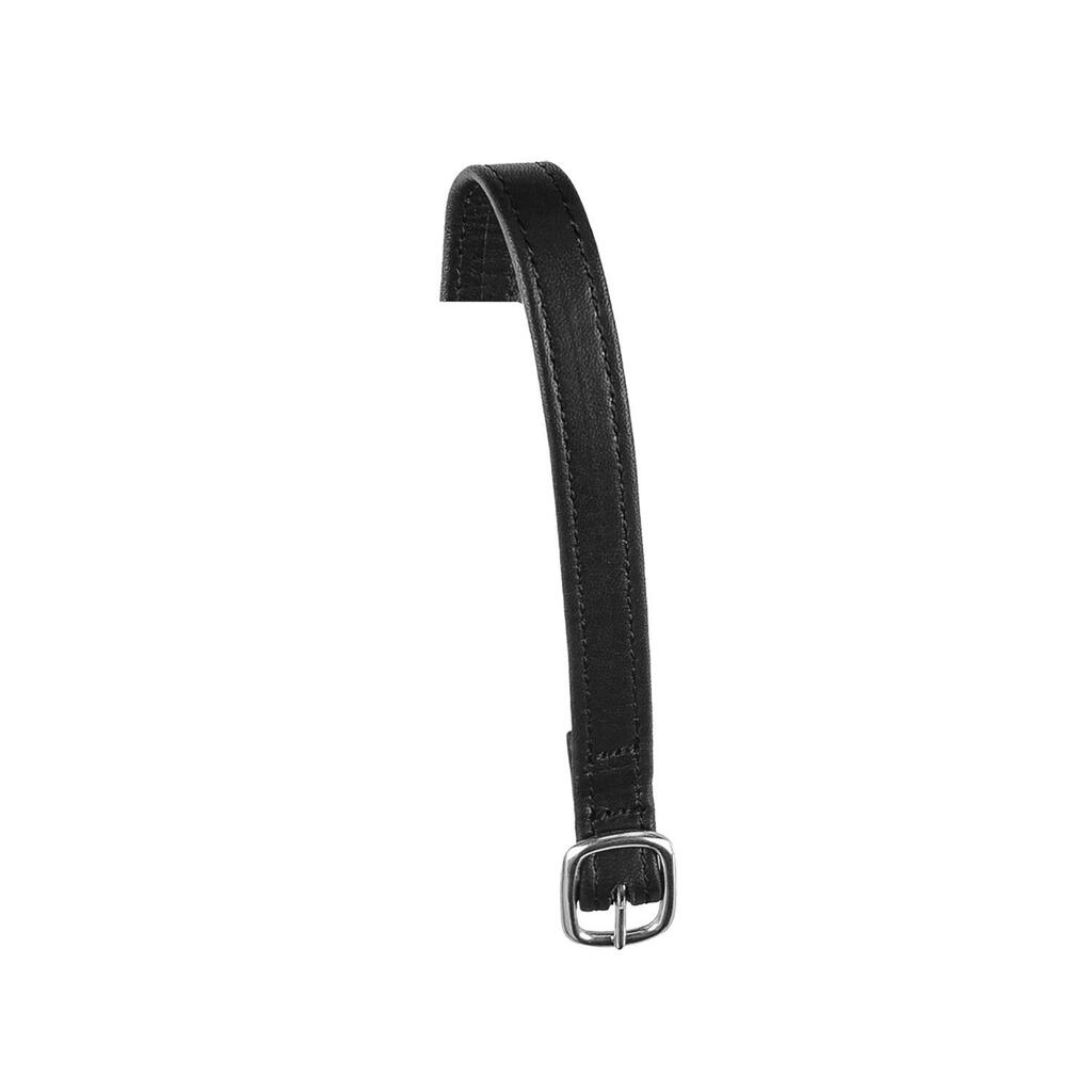 Double leather spur straps silver buckle